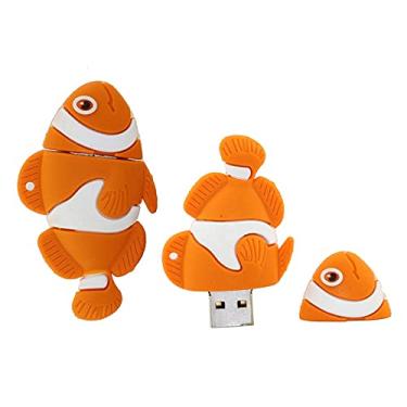Imagem de Flash Drives USB em forma de peixe de 32 GB Pen Drive Memoria Flash Stick PenDrives USB Flash Disk Thumb Drive U Drive USB USB 2.0 Pen Drive PenDrive (laranja)