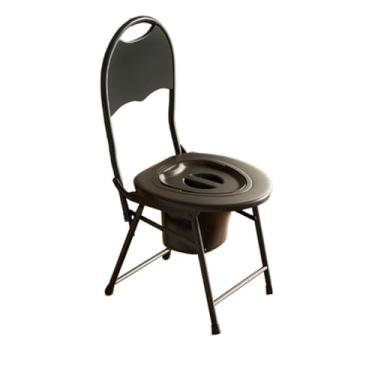 Imagem de JUSHZ Banheiro de acampamento portátil para adultos vaso sanitário portátil ao ar livre para casa interna para carro idoso cabeceira com capa para uso doméstico portátil antiderrapante (32,5 x 39 x 76