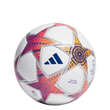 Imagem de adidas Bola de futebol feminina UCL Pro – Bola oficial com superfície sem costura, certificação profissional de qualidade FIFA (UWCL Pro 23/24 bola de fase de grupo, branco/prata metálico/rosa
