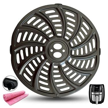 Imagem de HQT Frigideira Air Fryer Grill Crisper Plate Pan para Gourmia 6QT GAF698 Forno Fritadeira a Ar, Grelha de Grelha com Pés de Borracha para Fritadeiras Gourmia, Antiaderente, Lavável na Lava-Louças