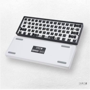 Imagem de SIKAKEYB SK1 Kit de teclado mecânico DIY, ABS 60% Layout RGB Hot Swap interruptor de 3 pinos/5 pinos, Tri-Mode BT5.0/2.4GHz/Tipo-C com fio, compatível com GH60 (branco, sem interruptor e tecla)