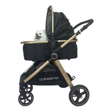 Imagem de Carrinho de Passeio para Pet Club Baby 3em1 Preto Cães/Gatos Cor:Preto