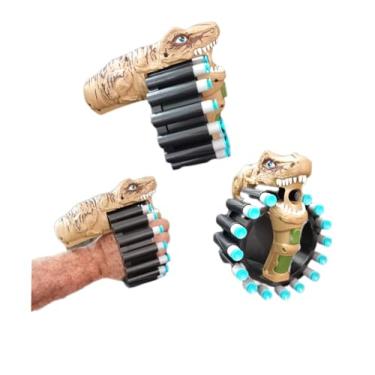 Imagem de Brinquedo Lança Dardos Alvo Metralhadora Arma 20 Dardos (lanca ventosa bege)