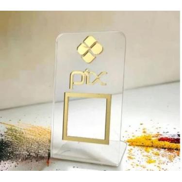 Imagem de Placa Display QR code PIX - Tintin, Cristal Dourado