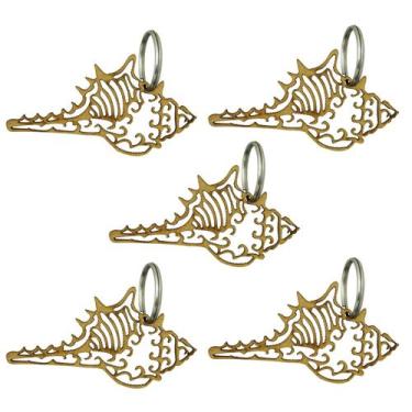 Imagem de Pacote 50 Chaveiro Concha nº 2 C/ Argola 1133 6,5x3,5cm Mdf Cru - Atac