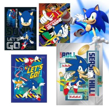 Imagem de Kit 4 Cadernos Brochurao Sonic 80Fls - Tilibra