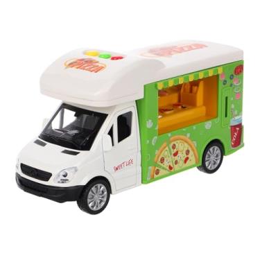 Imagem de Toyvian Sorvete De Brinquedo De Caminhão De Comida Fundido Brinquedo De Caminhão De Comida De Pizza Com História Canta Liga Puxar Para Trás Carro Para Fingir Jogar Caminhão De Comida