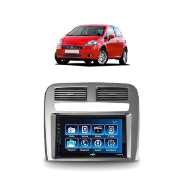 Imagem de Kit Multimídia Punto 2008 / 2012 Mold Prata Mp5 2din Bt Usb Fm Leitor SD Espelhamento