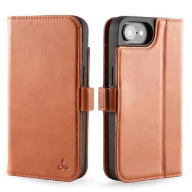 Imagem de Snakehive Carteira de couro para iPhone SE (2025) - Capa de telefone carteira de couro real com suporte de visualização e suporte para cartão - Capa flip com fecho lateral com compartimentos para