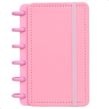 Imagem de Caderno Inteligente Pequeno Com Discos Organizador de Folhas Rosa