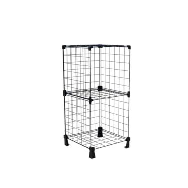 Imagem de Estante para Livros e Discos de Vinil LPs Organizadora Multiuso com Nichos de 40x40cm Prateleira Aramada de Aço (Preto, 2 Nichos (85x40x40cm))