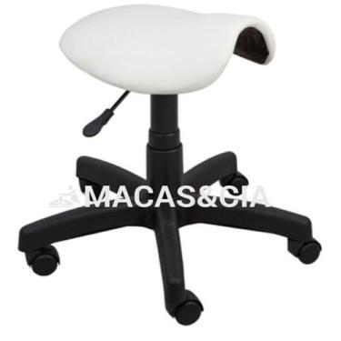Imagem de Cadeira Mocho Sela Giratória Com Ajuste De Altura Cores Preto e Branco