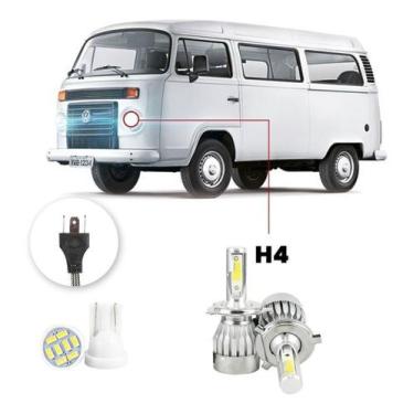 Imagem de Lampadas Led Volkswagen Kombi 1976 A 2016 H4 20000lm - V10, Branco