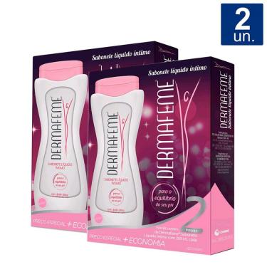 Imagem de Kit 2 unidades Sabonete Íntimo Dermafeme com 2 unidades de 200ml cada Preço Especial