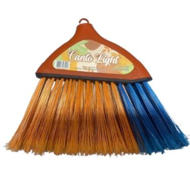 Imagem de Vassoura Canto Light para Cantos, Cerdas Duplas Laranja e Azul, sem Cabo
