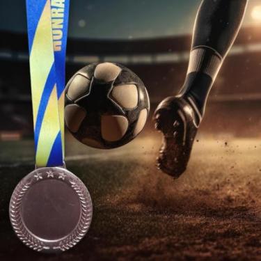Imagem de Kit 50 Medalhas, Medalha Premiação Honra ao Mérito, 60mm, com Cordão Personalizado, Esportes (Bronze)
