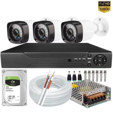 Imagem de Kit Dvr 8 Canais Acesso Internet P2p com Acessorios 4 Câmeras Seguranç