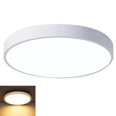 Imagem de Luminária Plafon Sobrepor Moderno Led 3 Tons Decoração Iluminação Teto