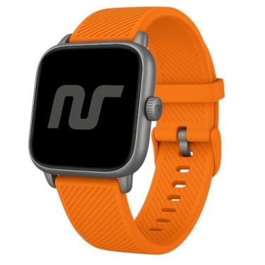 Imagem de Nandos-Store - Pulseiras de Rajadas Silicone 20mm - Compatível com Galaxy Watch 3 41mm, Active 2 40mm e 44mm, 4 5 6, Amazfit GTR 42mm, GTS mini / mini, BIP - Laranja