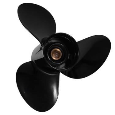 Imagem de Hélice de barco de alumínio de passo 33 1/2x15 compatível com Suzuki Outboard Motos DF50/60/70/90/100/115/140HP, 3 lâminas 15 dentes estriados, peças OEM nº 58100-95500-019, hélice de passo 13,5 x 15