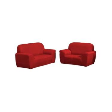 Imagem de capa de sofa coladinha 3 e 2 lugares - MK Enxovais, Vermelho