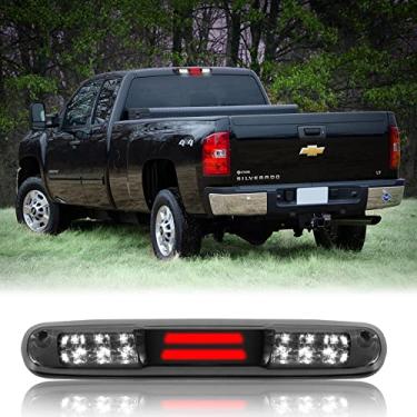 Imagem de Luzes de freio de 3ª parada de montagem alta, compatível com Ford 07-13 Chevy Silverado/GMC Sierra 1500 2500HD 3500HD 3500HD terceiro centro de carga reversa luz de freio LED traseira lanterna