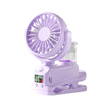 Imagem de Fenteer Ventilador de pressão com spray refrescante antiderrapante multifuncional, decoração, mini ventilador de nebulização portátil para áreas externas, Roxo