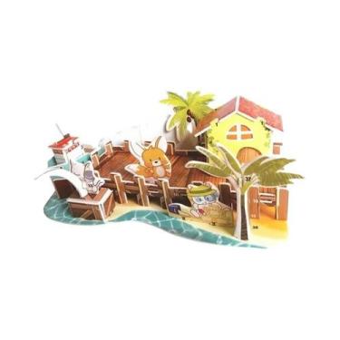 Imagem de Crianças 3D DIY Puzzle Castelo Modelo Desenho Animado Brinquedo De Pap