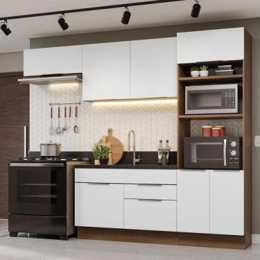 Imagem de Armário De Cozinha Completa 270cm Rustic/branco Stella Madesa 10 Rusti