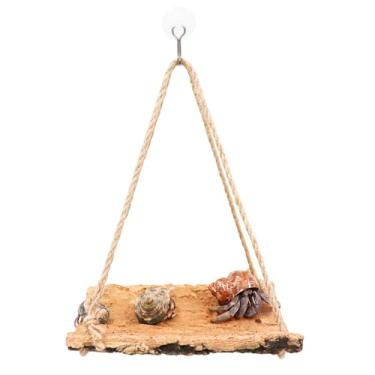 Imagem de Oooct Brinquedo De Escalada Para Caranguejo Eremita, Balanço Madeira Natural Répteis, Gaiola Animais Estimação, Acessórios Aquário, Lagarto, Camaleão, Hamster, Porquinho-Da-Índia, Chinchila, Pássaro