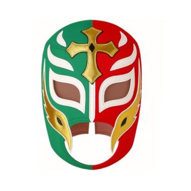 Imagem de Escobar REY MISTERIO Multicolor Red/Green Lucha Libre Wrestling Mask Costume Wear, Adult (One Size)