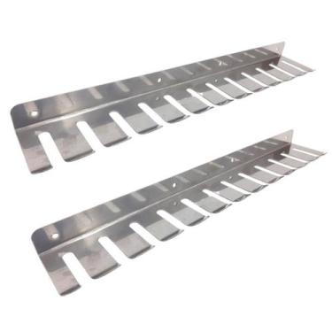 Imagem de Porta Espeto De Parede Inox Para 12 Espetos - Churrasqueira - INOX LAU