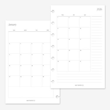 Imagem de MAY PAPER CO. 2026 Mini agenda feliz mensal com refil de agenda, mês em duas páginas, para mini notebook HP de 7 discos, 11 x 7 (meses contínuos, início de domingo)