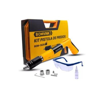 Imagem de Pistola Revolver Fixação Pregos Finca Pino Ação Direta Pólvora - BOMVI