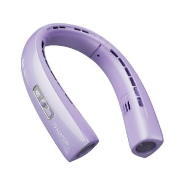 Imagem de Gaiatop Ventilador de pescoço portátil, resfriador de pescoço elástico de 40° com resfriamento envolvente de 360°, interruptor de rolagem de 1-100 velocidades, ventiladores pessoais mãos livres, modo