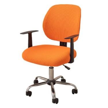 Imagem de Lzyjckh Capa para cadeira de escritório e computador Capa elástica elástica 2 peças Protetor de móveis moderno e minimalista para escritório e casa,Orange