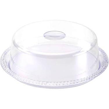 Imagem de Porta Bolos Trançado com Tampa de Acrílico Prato Trançado com Tampa de Acrílico Base Decorada Boleira Café Da Manhã ou Festa