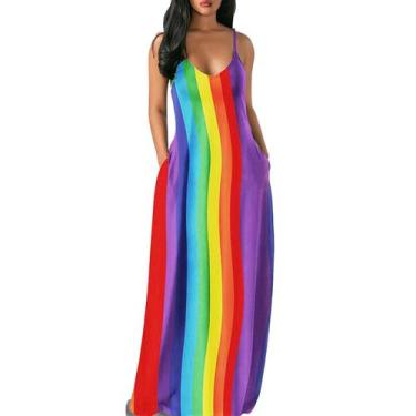 Imagem de Mulheres Casual Gradiente Com Decote Em U Sem Mangas Plus Size Vestido