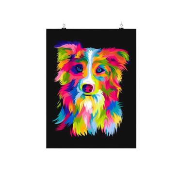 Imagem de Placa Decorativa Cachorro colorido artwork