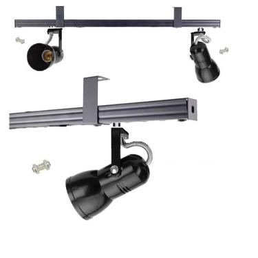 Imagem de Kit 5x Spots Trilho perfilado eletro calha par20 bulbo led