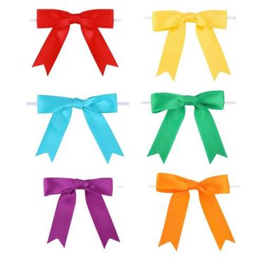 Imagem de Laços Meseey de 3,5 polegadas Satin Ribbon Twist Tie, 60 unidades, arc