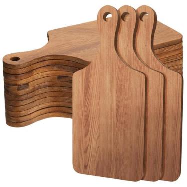Imagem de Tábua de cortar Zubebe Wood 12 peças 11x5 de nogueira com alça