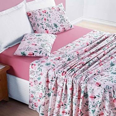 Imagem de Jogo De Lençol Júlia Casal 4 Peças Micropercal 200 Fios Floral - Bothanica - 100% Poliéster