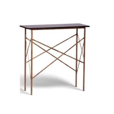 Imagem de Aparador Dourado com Tampa de Madeira 80cm - Amarelo Ouro