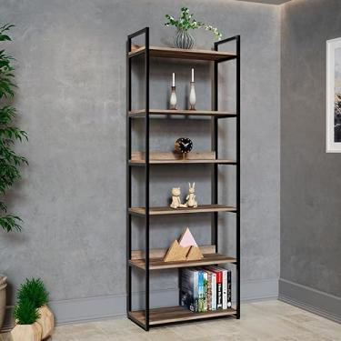 Imagem de Estante Industrial UrbnFlex Preta e Mel 190 cm