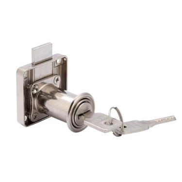 Imagem de Luqeeg Fechadura Reutilizável de Móveis de Liga de Zinco de Instalação Conveniente para Escritório Doméstico de Gaveta, Fechadura de Armário de Exibição Anti-roubo (138-32)