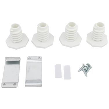 Imagem de Guiyint Kit de pilha W10869845 adequado para secadores Whirlpool & Maytag padrão e de ventilação longa, kit completo de empilhamento de lavadora e secadora com suportes e pés para lavanderia com