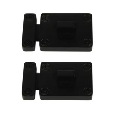 Imagem de Trava de trava deslizante de portão, trava de porta resistente, trava de parafuso deslizante 2025 atualização de hardware de porta de segurança (2 peças - preto)