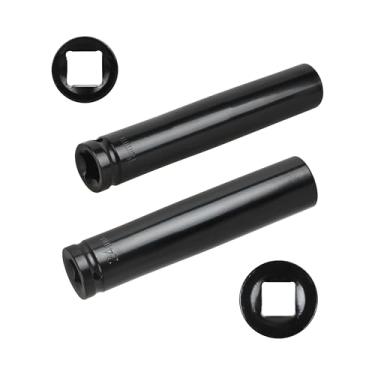 Imagem de Pacote com 2 soquetes extra profundos de 19-24 mm (3/10.2 cm e 15/40.6 cm) 1/5.1 cm - resistente para a maioria dos parafusos de gaiola de freio a ar de caminhão