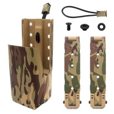 Imagem de Hoeine Coldre de rádio tático Molle Vest Mount, suporte de rádio compatível com rádios Motorola APX6000 APX8000 com controles de acesso rápido e capa rígida robusta (verde)